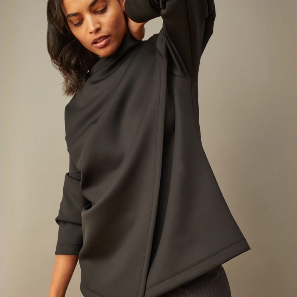 ADAY Black Split Hem Top